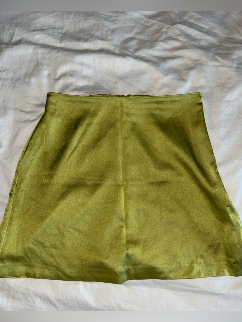 Abercrombie & Fitch Olive Green Satin Mini Skirt